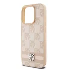 iPhone 15 Pro Max (6.7") hátlap tok, PU / PU bőr, mintás, barackvirág-bézs, DKNY PU Leather Checkered Pattern and Stripe