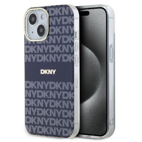   iPhone 15 (6.1") hátlap tok, PC / TPU, magsafe, mintás, kék, DKNY PC/TPU Repeat Pattern Tonal Stripe Magsafe