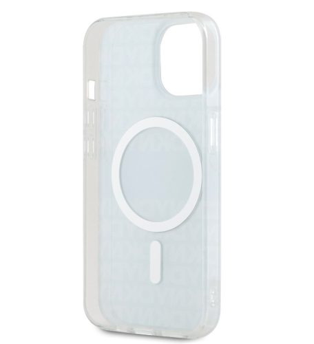 iPhone 15 (6.1") hátlap tok, PC / TPU, magsafe, mintás, kék, DKNY PC/TPU Repeat Pattern Tonal Stripe Magsafe