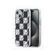 iPhone 15 Pro (6.1") hátlap tok, PC / TPU, mintás, fekete, DKNY PC/TPU Checkered Pattern