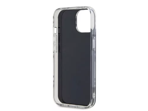 iPhone 15 Pro (6.1") hátlap tok, PC / TPU, mintás, fekete, DKNY PC/TPU Checkered Pattern