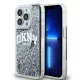 iPhone 14 Pro (6.1") hátlap tok, fekete, DKNY Liquid Glitter Arch Logo