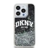 iPhone 14 Pro (6.1") hátlap tok, fekete, DKNY Liquid Glitter Arch Logo