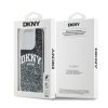 iPhone 14 Pro (6.1") hátlap tok, fekete, DKNY Liquid Glitter Arch Logo