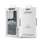 iPhone 14 Pro Max (6.7") hátlap tok, fekete, DKNY Liquid Glitter Arch Logo