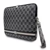 DKNY PU Leather Checkered Pattern and Stripe laptop táska, mintás, fekete, 13"/14"