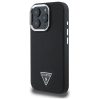 iPhone 16 Pro (6.3") hátlap tok, PU, magsafe, fekete, GUESS PU Grained Triangle Logo