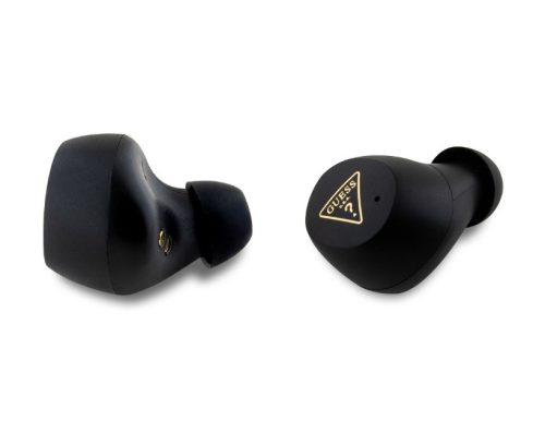 GUESS PU Grained stereo bluetooth headset vezeték nélküli töltőtokkal, TWS, fekete, GUTWSPGTSPSK