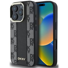   iPhone 16 Pro (6.3") hátlap tok, PU, magsafe, mintás, DKNY Checkered Pattern Magsafe