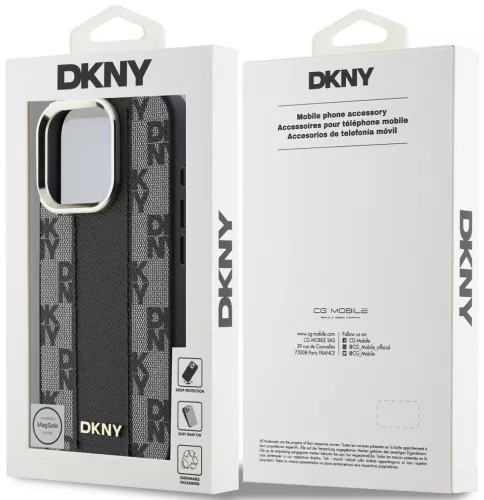 iPhone 16 Pro Max (6.9") hátlap tok, PU, magsafe, mintás, DKNY Checkered Pattern Magsafe