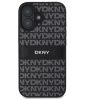 iPhone 16 (6.1") hátlap tok, PU / PU bőr, mintás, fekete, DKNY PU Leather Repeat Pattern Tonal Stripe