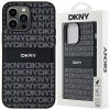 iPhone 16 Pro (6.3") hátlap tok, PU / PU bőr, mintás, fekete, DKNY PU Leather Repeat Pattern Tonal Stripe