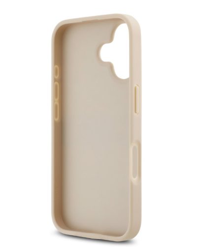 iPhone 16 (6.1") hátlap tok, PU / PU bőr, mintás, barackvirág-bézs, DKNY PU Leather Repeat Pattern Tonal Stripe