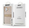 iPhone 16 (6.1") hátlap tok, PU / PU bőr, mintás, barackvirág-bézs, DKNY PU Leather Repeat Pattern Tonal Stripe