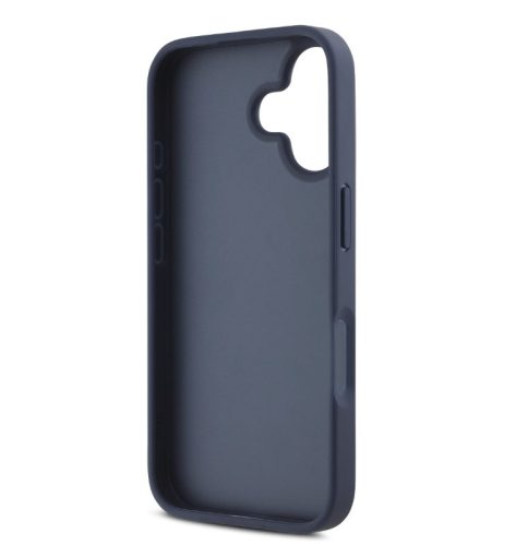 iPhone 16 (6.3") hátlap tok, PU / PU bőr, mintás, kék, DKNY PU Leather Repeat Pattern Tonal Stripe