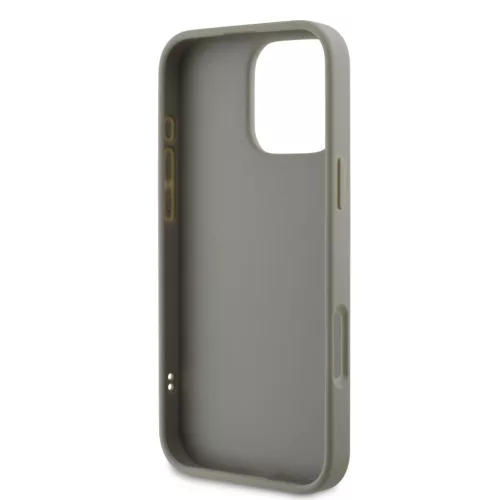 iPhone 16 Pro (6.3") hátlap tok, PU, szürke, DKNY PU Leather Quilted Stack Logo 