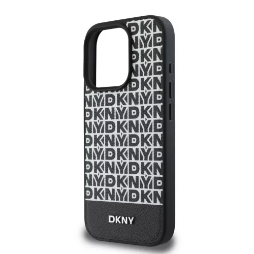 iPhone 16 Pro Max (6.9") hátlap tok, PU, magsafe, mintás, DKNY Repeat Pattern Bottom Stripe MagSafe