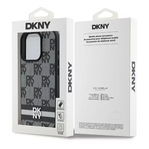 iPhone 16 Pro Max (6.9") hátlap tok, PU, mintás, DKNY Checkered Pattern and Stripe