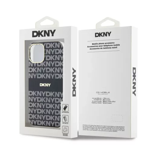 iPhone 16 Pro (6.3") hátlap tok, PU, magsafe, mintás, DKNY Repeat Pattern Tonal Stripe Magsafe