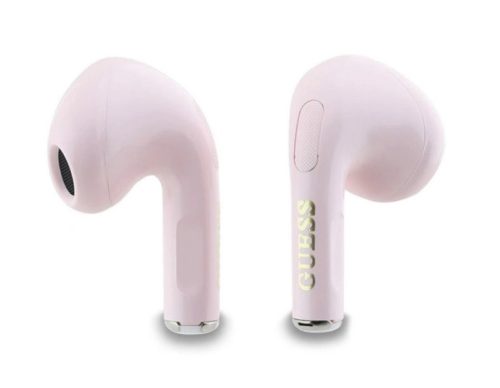 GUESS Classic Logo Charm stereo bluetooth headset vezeték nélküli töltőtokkal, TWS, rózsaszín, GUTWSXMCCLP