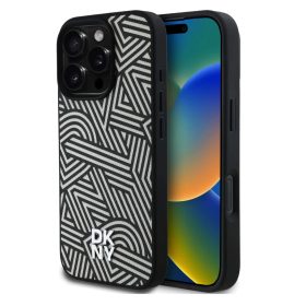   iPhone 16 Pro Max (6.9") hátlap tok, PU / PU bőr, magsafe, mintás, fekete-fehér, DKNY PU Leather Crosswalk Pattern Magsafe