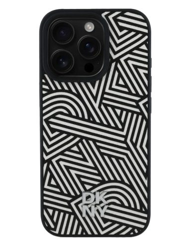 iPhone 16 Pro Max (6.9") hátlap tok, PU / PU bőr, magsafe, mintás, fekete-fehér, DKNY PU Leather Crosswalk Pattern Magsafe