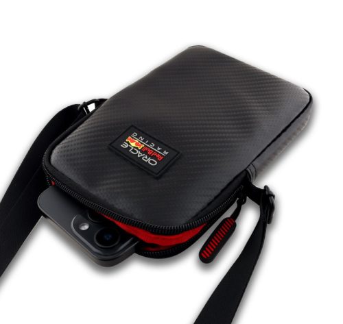 Red Bull PU Carbon telefontartó táska, M méret, fekete, RBPBNPAK