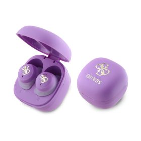   Guess 4G Logo Mini stereo bluetooth headset vezeték nélküli töltőtokkal, TWS, lila, GUTWSJ144ESL