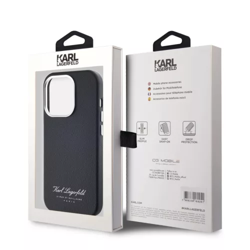iPhone 16 Pro Max (6.9") hátlap tok, PC / TPU, fekete, Karl Lagerfeld IML Aquarelle