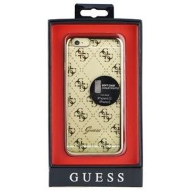   iPhone 5 / 5S / SE (4.0") hátlap tok, TPU tok, arany / átlátszó, GUESS (GUHCPSETR4GG)