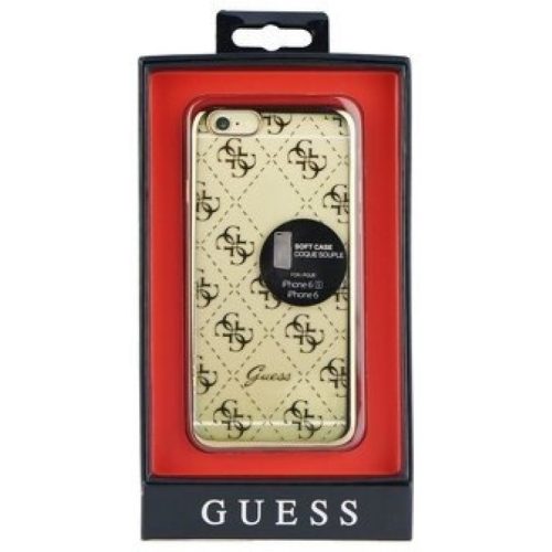 iPhone 5 / 5S / SE (4.0") hátlap tok, TPU tok, arany / átlátszó, GUESS (GUHCPSETR4GG)