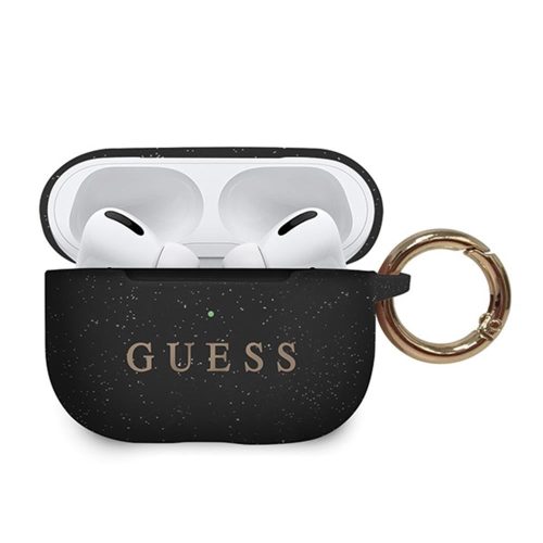 Guess Triangle Airpods Pro fekete szilikon tok akasztóval