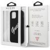 GUESS Silicone Vintage iPhone 12 Mini (5,4") fekete szilikon hátlap tok