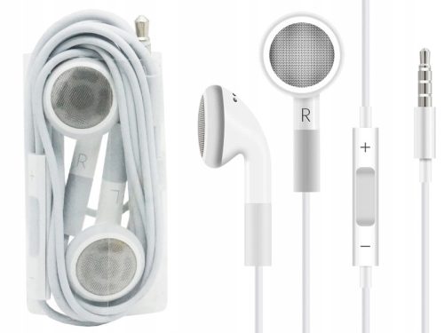 Apple iPhone stereo headset fülhallgató, 3.5mm jack, gyári, hangerőszabályzó / mikrofon, fehér, (MB770G/A) (CSOMAGOLÁS NÉLKÜLI)