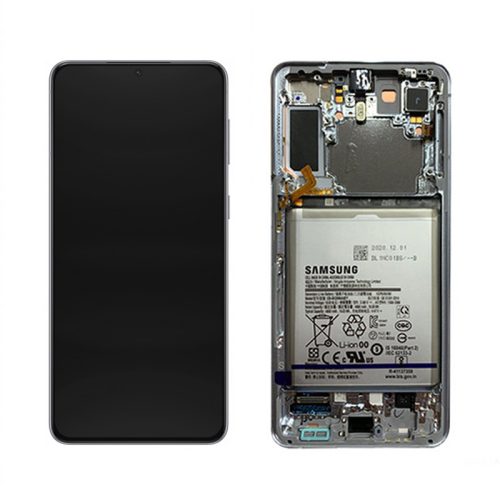 Samsung G996 Galaxy S21 Plus 5G gyári LCD+érintőpanel ezüst kerettel, akkumulátorral