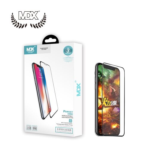 MDX Samsung G975 Galaxy S10 Plus 5D fekete előlapi üvegfólia (kivágott)