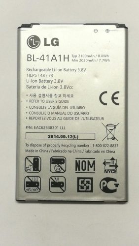 LG BL-41A1H F60 D390 gyári használt akkumulátor 2100mAh