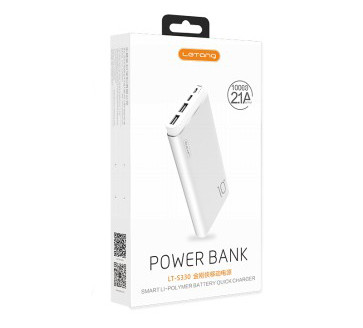 Letang S330 fehér fast charge power bank 10000mAh