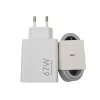 Xiaomi hálózati töltőfej 1x USB + Type-C adatkábel, 67W / 6A, gyári, fehér, MDY-12-EH (csomagolás nélküli)