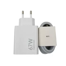   Xiaomi hálózati töltőfej 1x USB + Type-C adatkábel, 67W / 6A, gyári, fehér, MDY-12-EH (csomagolás nélküli)