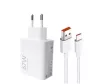 Xiaomi hálózati töltőfej 1x USB + Type-C adatkábel, 67W / 6A, gyári, fehér, MDY-12-EH (csomagolás nélküli)