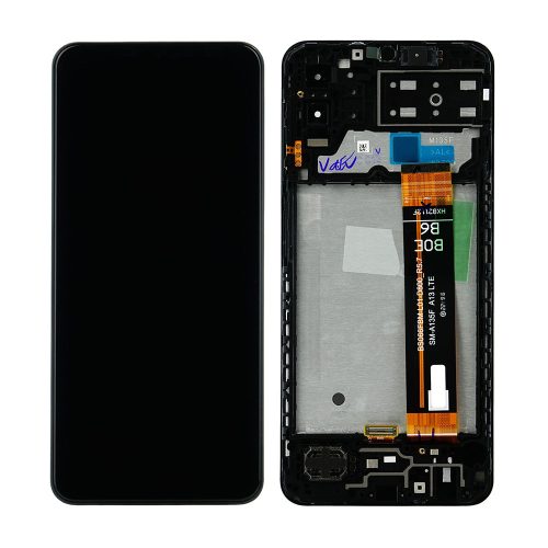 Samsung M135 Galaxy M13 4G fekete gyári LCD+érintőpanel kerettel