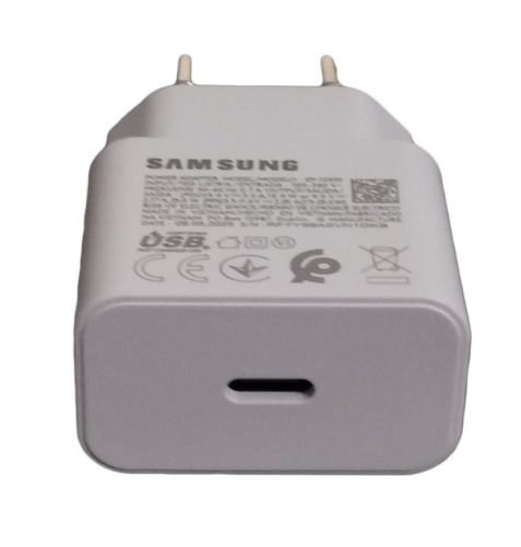 Samsung hálózati Type-C gyors töltőfej, gyári, fehér, 25W / 3A, EP-T2510NWEGEU (csomagolás nélküli)