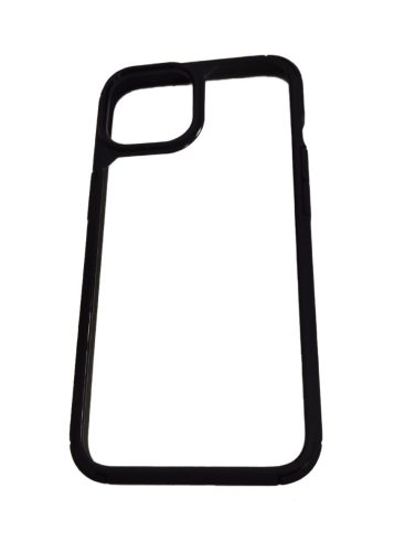 iPhone 14 (6.1") hátlap tok, TPU tok, sötét lila/átlátszó, színes keretes