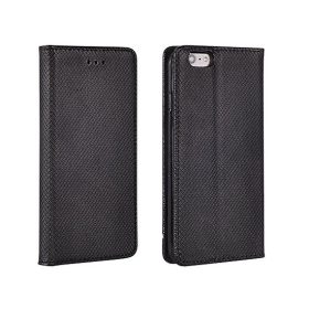   LG K7 telefon tok, könyvtok, oldalra nyíló tok, mágnesesen záródó, X210, fekete, Smart Magnet