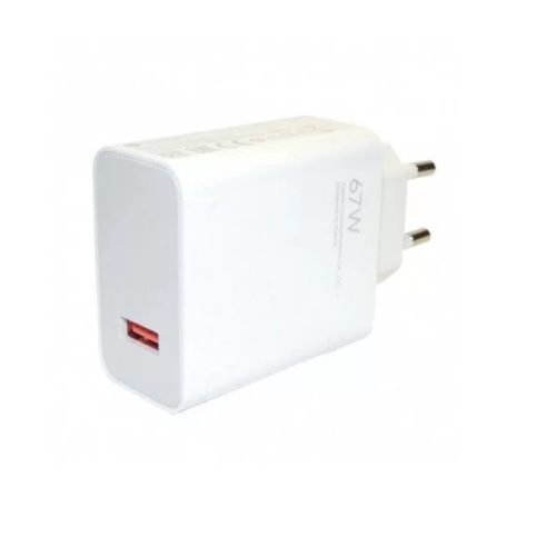 Xiaomi hálózati töltőfej, 1xUSB, 67W, gyári, fehér, MDY-12-EH (csomagolás nélküli)