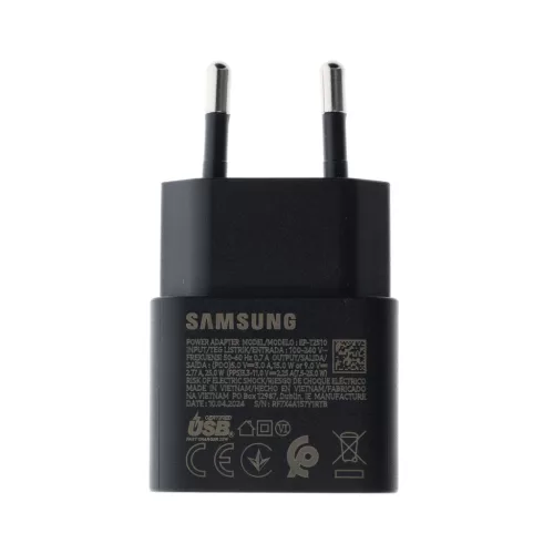 Samsung hálózati Type-C gyors töltőfej, gyári, fekete, 25W / 3A, EP-T2510 (csomagolás nélküli)
