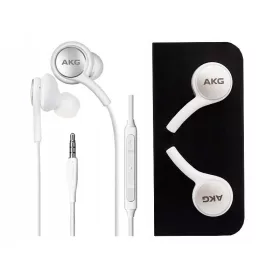   Samsung AKG stereo headset, 3.5mm jack csatlakozó, hangerőszabályzós, gyári, fehér, EO-IG955 (CSOMAGOLÁS NÉLKÜLI)