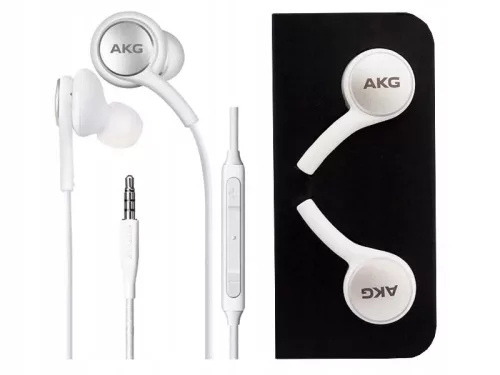 Samsung AKG stereo headset, 3.5mm jack csatlakozó, hangerőszabályzós, gyári, fehér, EO-IG955 (CSOMAGOLÁS NÉLKÜLI)