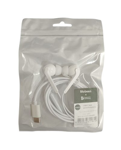 Stereo headset Type-C csatlakozóval, hangerőszabályzós / mikrofonnal, fehér, Moben GP-OEU024AE